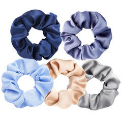 PTSHOW 5pc silk hair ties pack shows gentle all-day hold