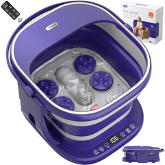 Puboo collapsible foot spa design demonstrates compact storage and quick relaxation.
