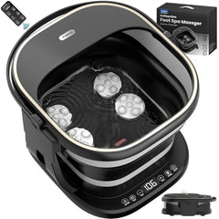 Puboo collapsible foot spa front view shows compact design for easy storage and quick relaxation.