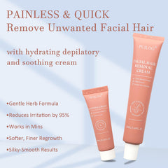 PUILOG depilatory kit spatula shown for mess-free application