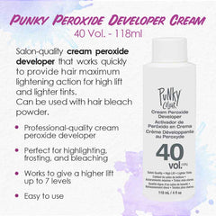 Punky Cream Peróxido 40 Volumen aplicación suave para aclarar.