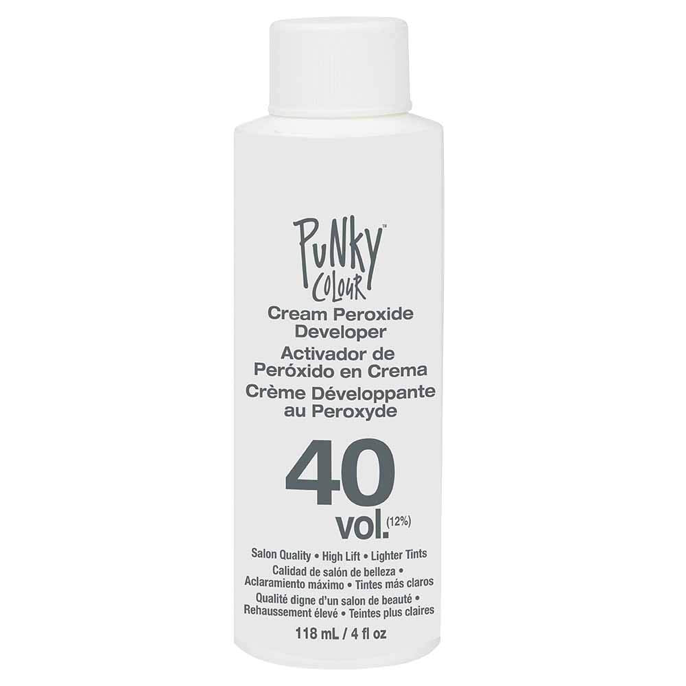 Punky Cream Peróxido 40 Volumen botella para aclarado uniforme.