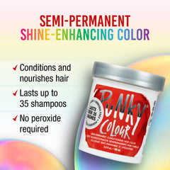 Punky Fire red color swatch shows vibrant semi permanent shade
