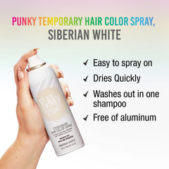 Applying Punky Siberian White for a bold hair look.