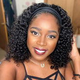 Punmasa headband wig deep wave 12in shows natural texture for effortless daily styling