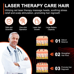 PUPCA Laser Therapy Hair Growth Comb light emission visual shows safe at-home scalp therapy