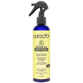 PURA D'OR Argan Oil Heat Shield bottle pour for easy application and heat protection.