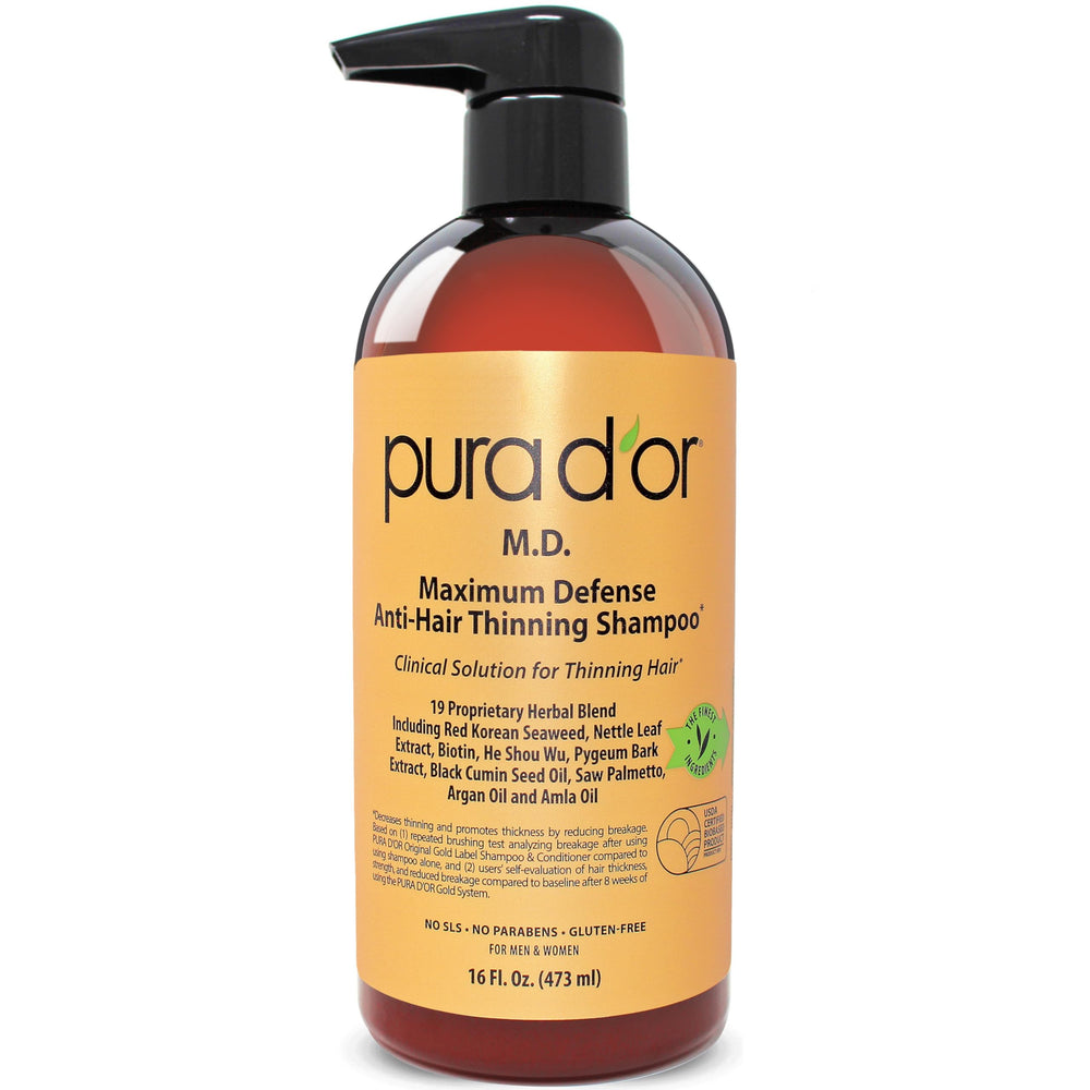PURA D'OR MD shampoo bottle for daily anti-dandruff care
