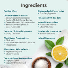 Puracy refill ingredients panel highlights nearly 99% plant-powered formula and natural extracts.