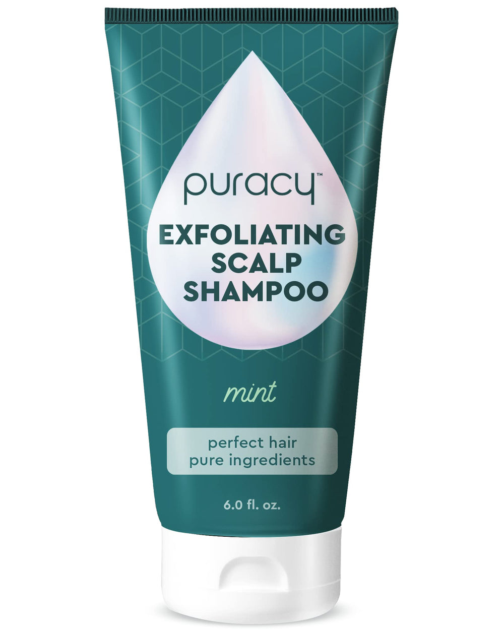 Puracy Scalp Scrub bottle front for refreshing cleanse with minty freshness.