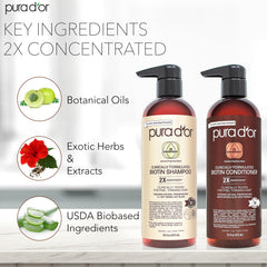 PURA D'OR conditioner tube emphasizing moisturizing formula for smoother, tangle-free hair.