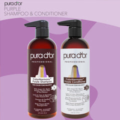 PURA D'OR Color Harmony purple conditioner tube nourishes color-treated hair with moisture