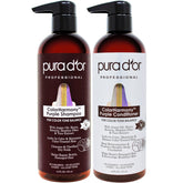 PURA D'OR Color Harmony purple shampoo bottle tones color-treated hair for brassiness reduction