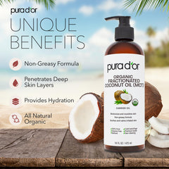 PURA D'OR label close-up highlighting USDA organic status and hexane-free formula