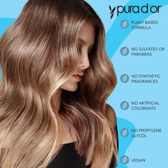 PURA D'OR Moisture Protect silky-soft hair after use close-up.