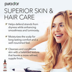 PURA D'OR Castor Oil dropper ready for lash and brow conditioning