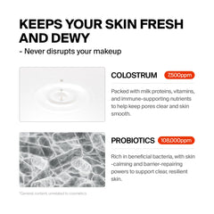 Purcell 24/7 Colostrum Ampoule Mist on skin glow highlights dewy, glass-skin vibes.