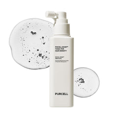 PURCELL Pixcell Biom tonic bottle pour demonstrates easy daily application for refreshed scalp.