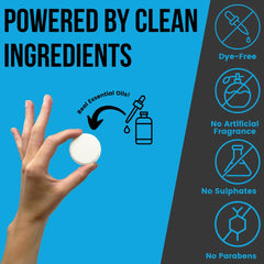 Pure Athlete peppermint shower steamer dissolving in water delivers long-lasting aromatherapy.