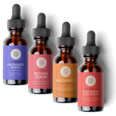 Pure Body Naturals hyaluronic acid serum bottle pour promotes deep hydration and smooth skin.