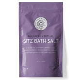 Pure Body Naturals Sitz Bath Salt packaging shows a calm, all-natural postpartum care product.