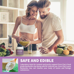 Pure Clay face mask application demonstrating at-home skincare and gentle cleansing.