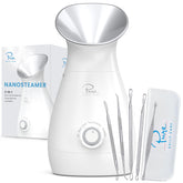 Pure Daily Care Nanosteamer front view, sleek device for spa-quality skincare