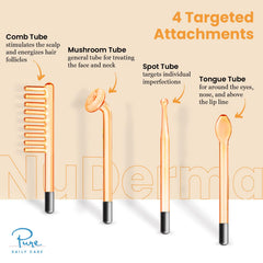 Pure Daily Care NuDerma neon wand showcases targeted skin boosting benefits