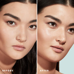 Pure Minerals foundation primer swatch demonstrates texture smoothing before foundation