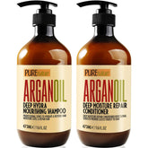 Pure Nature Lux Spa Argan Oil Shampoo bottle with frizz-free shine.