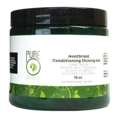 Pure O Neatbraid beauty conditioning gel bottle offers protein-rich shine for sleek edges