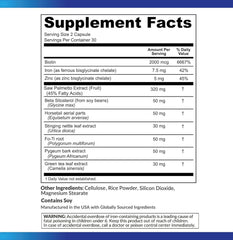 Pure Research DHT Blocker capsules close-up, easy-to-swallow daily supplement