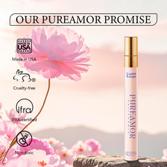 PUREAMOR fragrance journey top notes highlight jasmine and saffron scent.