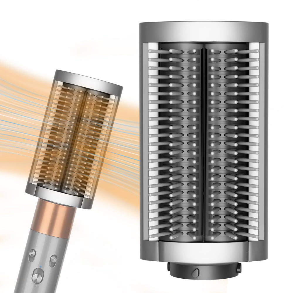 PUREGUST New Firm Smoothing Brush on Dyson attachment for frizz control.