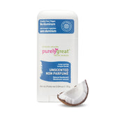 Purelygreat unscented deodorant stick close-up—smooth glide for all-day freshness.