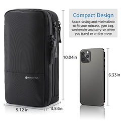 Purevave compact mens toiletry bag inner pocket organization demonstrates secure TSA-friendly compartments.