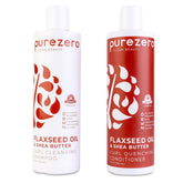 Purezero flaxseed oil shampoo bottle pour offers gentle cleanse for curls