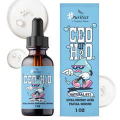 Purifect CEO of H2O serum bottle shows lightweight hydration for daily use