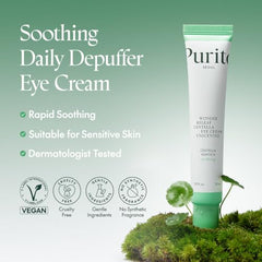 PURITO Centella Unscented Eye Cream application routine for depuffing