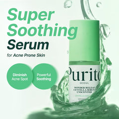 PURITO Centella Unscented Serum texture shot, silky gel that absorbs fast.