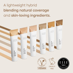 Purito Cica Clearing BB Cream Rose Ivory being blended for a dewy, blendable finish.
