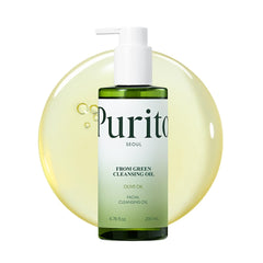PURITO From Green Cleansing Oil bottle pour for gentle makeup removal