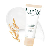 Purito Oat In Calming Gel Cream packaging close-up highlights upgraded design and gentle, soothing care.
