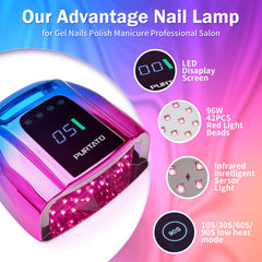 Purtato nail lamp 15600mAh battery enables long wireless use