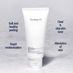 Close-up of Pyunkang Yul PKY Peeling Gel texture highlighting papaya and AHA exfoliation