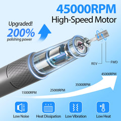 PYVOLA nail drill corded design side view shows reliable power for consistent results.