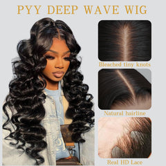 PYY Swiss HD transparent lace wig creates an invisible, seamless hairline.