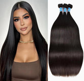 Qanlynny 10A straight bundles 20-inch closeup reveals natural shine and silky texture.