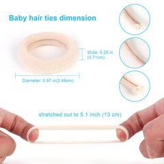 Qarwayoc mini hair ties shown on a ponytail for secure hold.