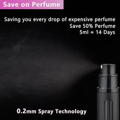 Qavhun travel atomizer shows compact 5ml capacity for daily use.